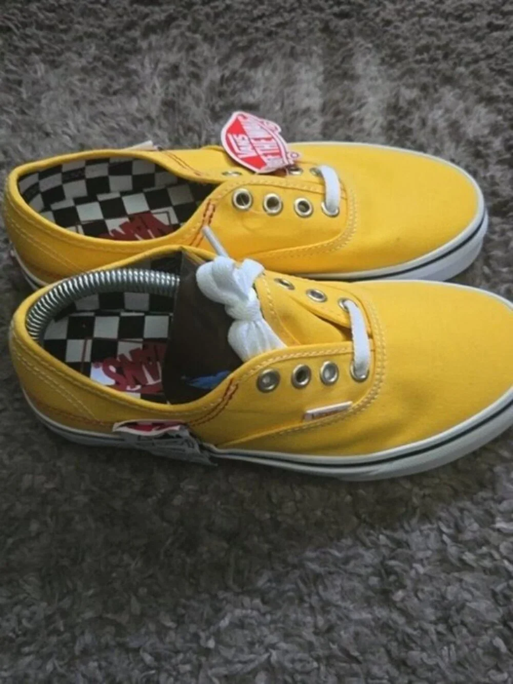 Vans Authentic HC DIY Women Size 5.5 Lemon Chrome Tag on Outside 0826
